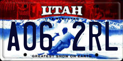 UT license plate A062RL