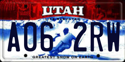 UT license plate A062RW