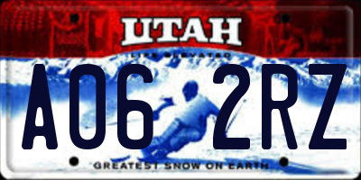 UT license plate A062RZ