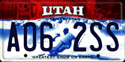 UT license plate A062SS