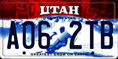UT license plate A062TB