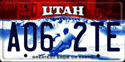 UT license plate A062TE