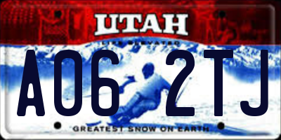 UT license plate A062TJ