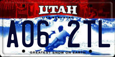 UT license plate A062TL