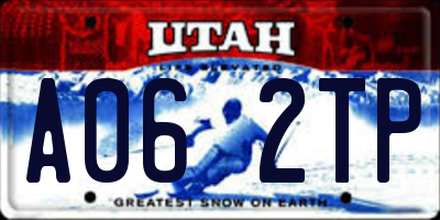 UT license plate A062TP