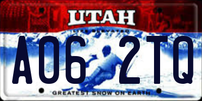 UT license plate A062TQ