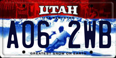 UT license plate A062WB
