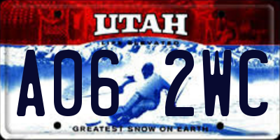 UT license plate A062WC