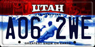 UT license plate A062WE