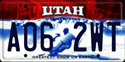 UT license plate A062WT
