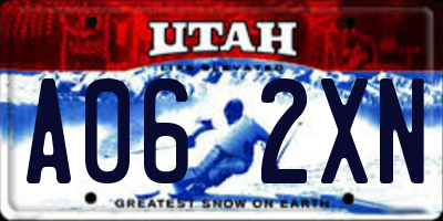 UT license plate A062XN