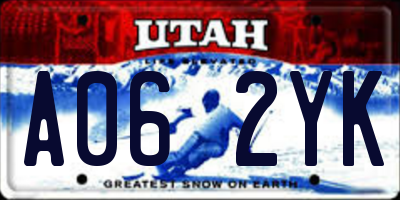 UT license plate A062YK