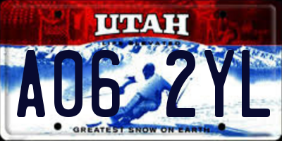 UT license plate A062YL