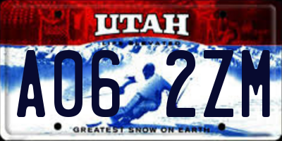 UT license plate A062ZM