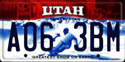 UT license plate A063BM