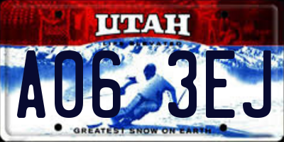 UT license plate A063EJ