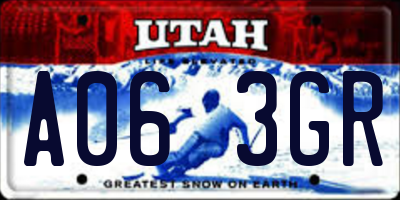 UT license plate A063GR