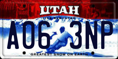 UT license plate A063NP