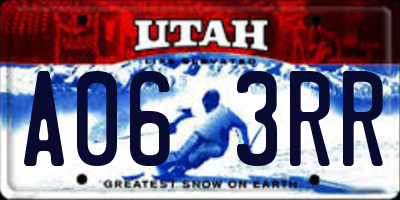 UT license plate A063RR