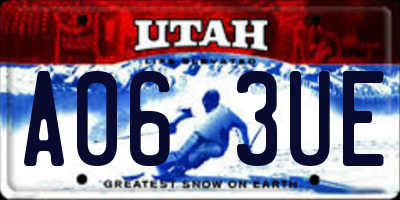 UT license plate A063UE
