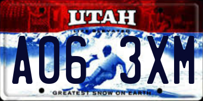 UT license plate A063XM