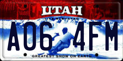 UT license plate A064FM