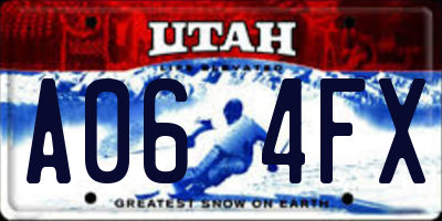 UT license plate A064FX