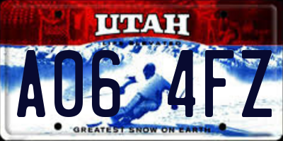 UT license plate A064FZ