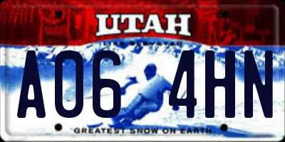 UT license plate A064HN