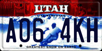 UT license plate A064KH