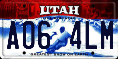 UT license plate A064LM
