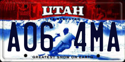 UT license plate A064MA