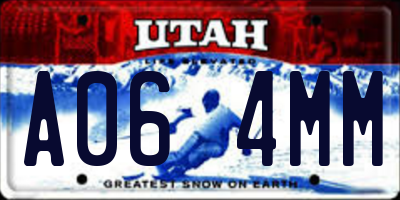 UT license plate A064MM