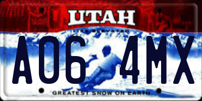 UT license plate A064MX