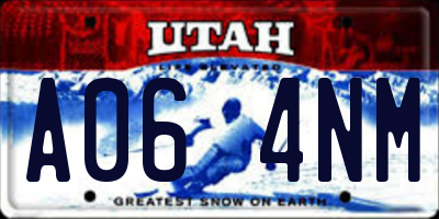 UT license plate A064NM