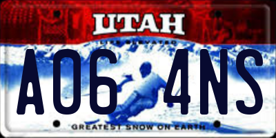 UT license plate A064NS