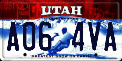 UT license plate A064VA