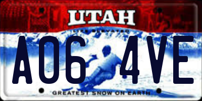 UT license plate A064VE