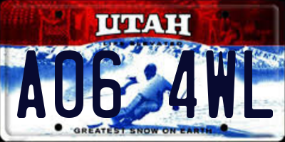 UT license plate A064WL