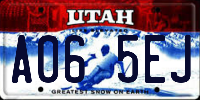 UT license plate A065EJ