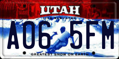 UT license plate A065FM