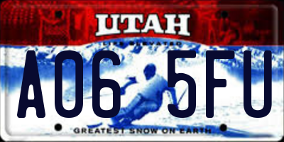 UT license plate A065FU