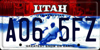 UT license plate A065FZ