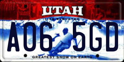 UT license plate A065GD