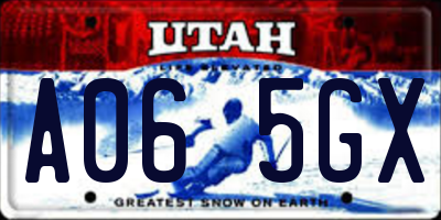UT license plate A065GX