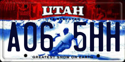 UT license plate A065HH