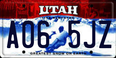 UT license plate A065JZ