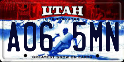 UT license plate A065MN