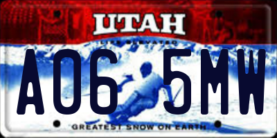 UT license plate A065MW