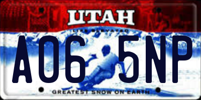 UT license plate A065NP